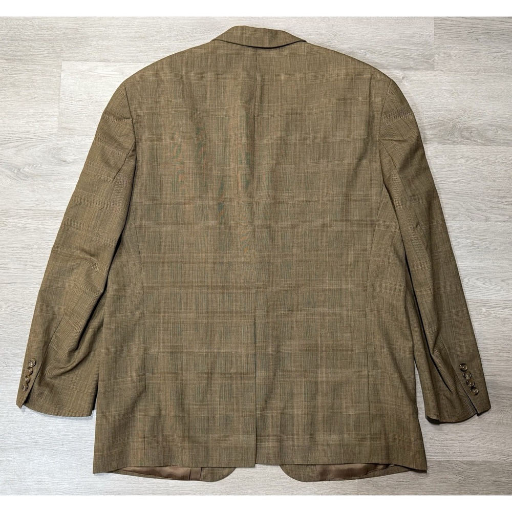 Vintage Chaps Ralph Lauren Blazer Mens 43R Wool Silk Glen Plaid Sport Coat Brown - Picture 8 of 16